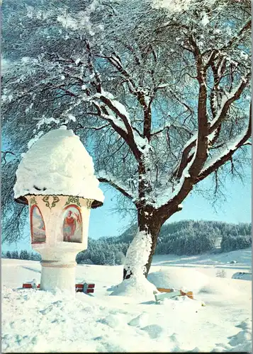 45245 - Heilige - Stätten , Marterl am Weg in Kärnten , Winter - nicht gelaufen
