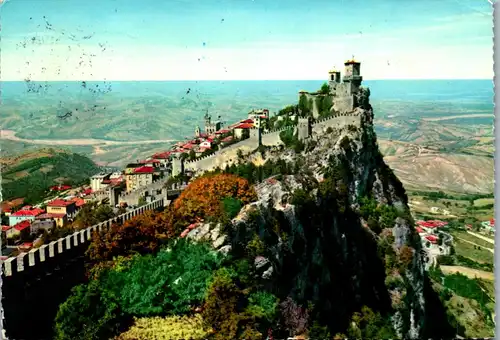 45248 - San Marino - Panorama , Frankatur , Marken - gelaufen 1961