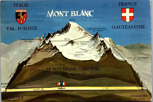 45253 - Frankreich - Mont Blanc , Tunnel - gelaufen 1969