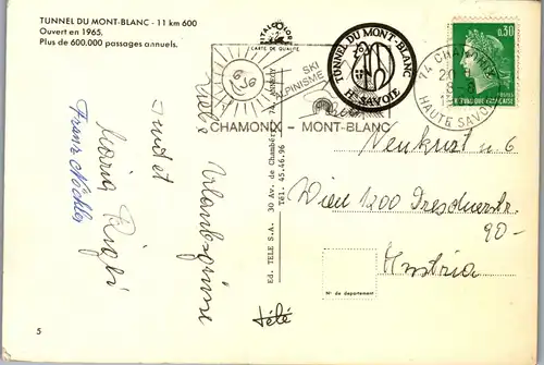 45253 - Frankreich - Mont Blanc , Tunnel - gelaufen 1969