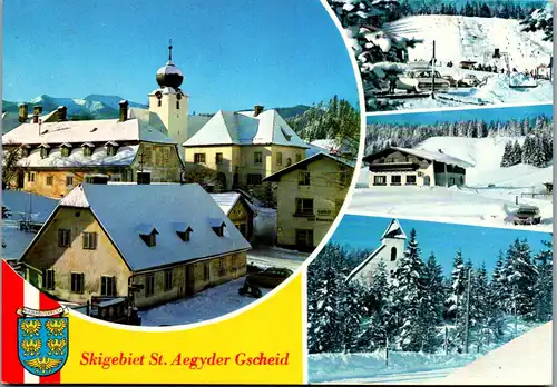 45260 - Niederösterreich - St. Aegyd a. N. , Skigebiet Gscheid , Mehrbildkarte - gelaufen 1977