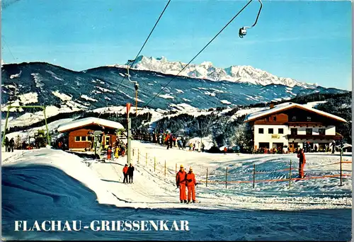 45281 - Salzburg - Flachau , Griessenkar , Schlepplift , Winter , Ski - gelaufen