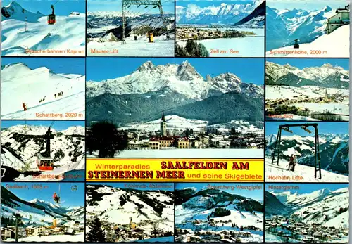 45311 - Salzburg - Saalfelden , am steinernen Meer , Schattberg , Maurer Lift , Saalbach , Mehrbildkarte - gelaufen