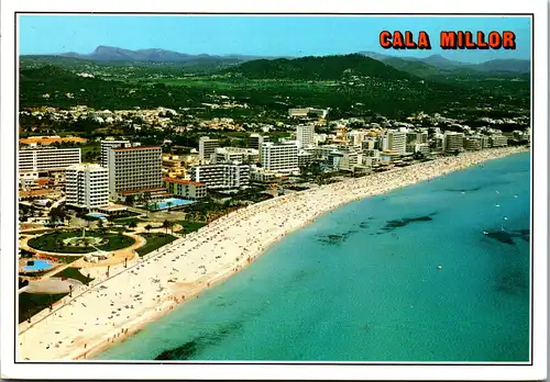 45313 - Spanien - Mallorca , Cala Millor , Strand , Panorama - gelaufen 2000
