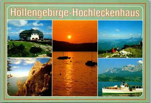 45314 - Oberösterreich - Höllengebirge , Hochleckenhaus , Attersee , Mehrbildkarte - gelaufen
