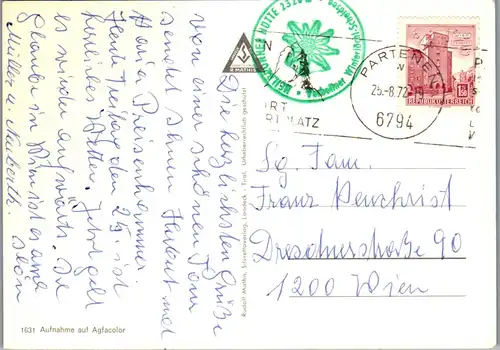 45328 - Vorarlberg - Partenen , Ludwig Dürr Weg , Konstanzerhütte , Heilbronnerhütte , Galtür , Mehrbildkarte -1972
