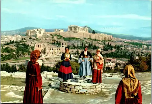 45341 - Griechenland - Tracht , Eine Gruppe von Jungfrauen - gelaufen 1961
