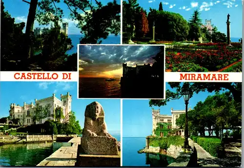 45348 - Italien - Miramare , Castello , Mehrbildkarte - gelaufen
