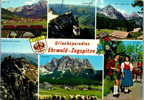 45352 - Tirol - Ehrwald , Zugspitze , Trachten , Alm , Mehrbildkarte - gelaufen 1971