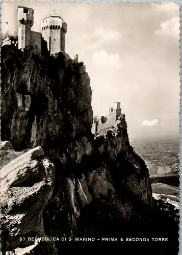 45366 - San Marino - Repubblica , Prima e Seconda Torre - gelaufen 1952