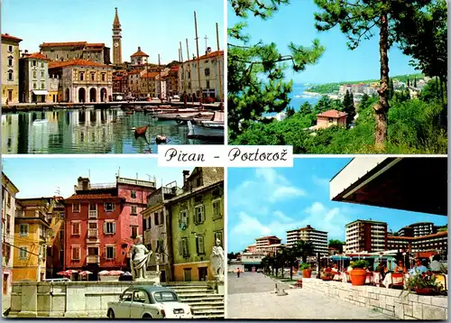 45378 - Slowenien - Piran , Portoroz , Mehrbildkarte - gelaufen 1971