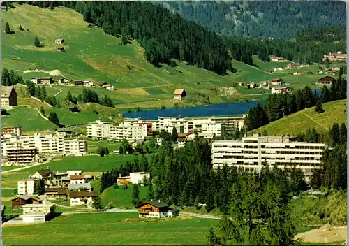 45382 - Schweiz - Davos , Dorf und See , Sanatorium Valbella , Neusiedlungen , Flüelastraße - gelaufen
