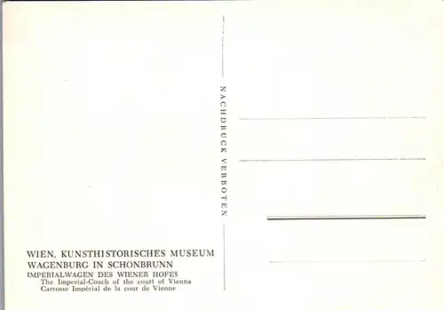 45391 - Wien - Kunsthistorisches Museum , Wagenburg in Schönbrunn , Imperialwagen des Wiener Hofes - n. gelaufen