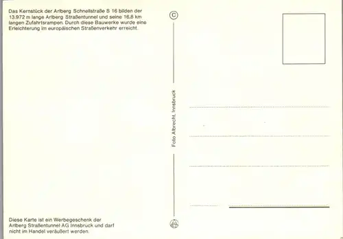 45394 - Vorarlberg - Arlberg , Strassentunnel - nicht gelaufen