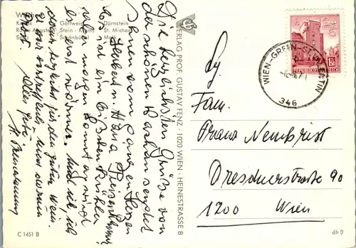 45420 - Niederösterreich - Wachau , Schönbühel , Dürnstein , Göttweig , Spitz , Stein , Mehrbildkarte - gelaufen 1971