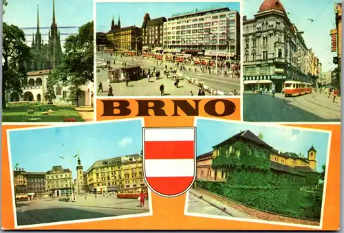45436 - Tschechien - Brno , Brünn , Petrov , Spilberg , Nam. Svobody , Mehrbildkarte - gelaufen 1972