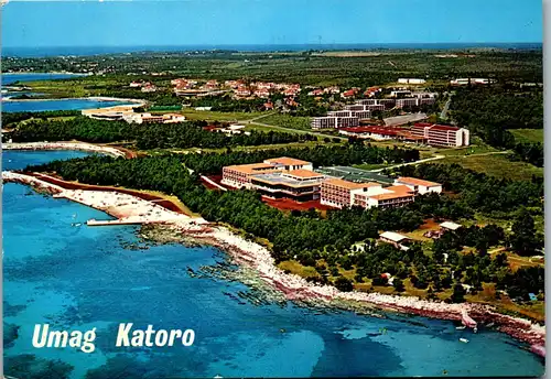 45437 - Kroatien - Umag , Katoro , Strand , Panorama - gelaufen 1972