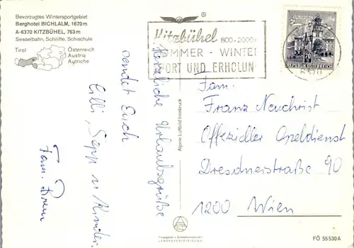 45440 - Tirol - Kitzbühel , Bichlalm , Ski - gelaufen 1977