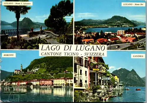 45446 - Schweiz - Lugano , Lago di Lugano , Morcote , Monte S. Salvatore , Gandria , Monte Bre - gelaufen 1973
