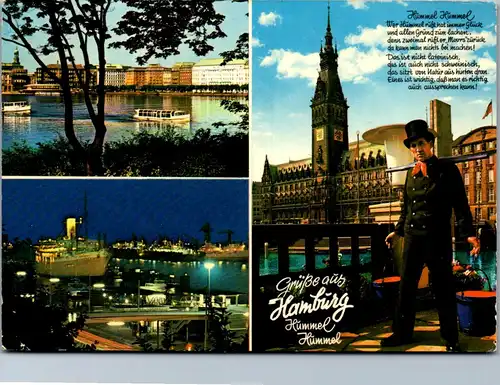 45448 - Deutschland - Hamburg , Binnenalster , Rathaus , Hummel , Mehrbildkarte - gelaufen 1965