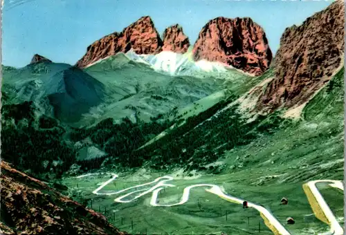 45449 - Italien - Südtirol , Strada Passo Pordoi , Gruppo del Sassolungo - gelaufen 1963