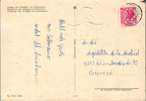 45452 - Italien - Chioggia , Sottomarina , Mehrbildkarte - gelaufen 1970