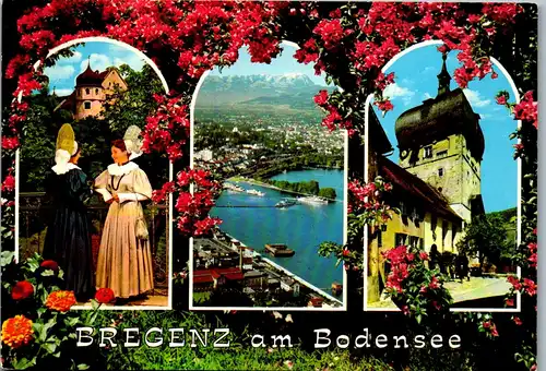 45507 - Vorarlberg - Bregenz , Bodensee , Mehrbildkarte , Tracht - gelaufen