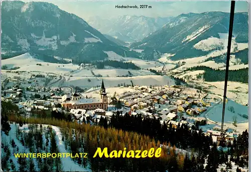 45519 - Steiermark - Mariazell , Panorama mit Hochschwab , Winter - gelaufen 1973