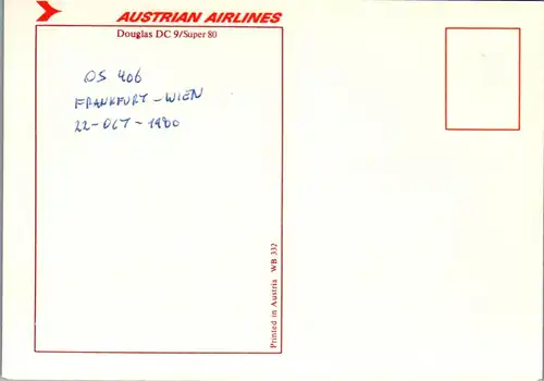 45522 - Österreich - Austrian Airlines , Douglas DC 9 / Super 80 - nicht gelaufen