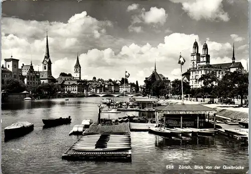 45526 - Schweiz - Zürich , Blick von der Quaibrücke - gelaufen