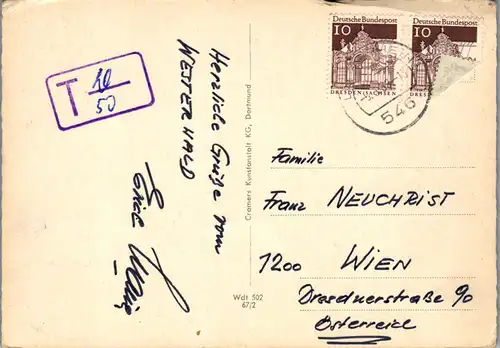 45528 - Deutschland - Wiedtal , Neuwied , Niederbreitbach , Wald Breitbaum , Landkarte , Mehrbildkarte - gel. 1968