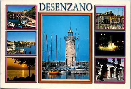 45531 - Italien - Desenzano , Lago di Garda , Leuchtturm , Mehrbildkarte - gelaufen 2000