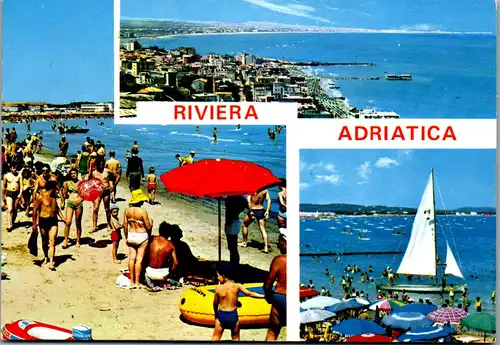 45552 - Italien - Riviera , Adriatica , Strand , Mehrbildkarte - gelaufen 1971