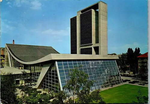 45554 - Schweiz - Biel , Bienne , Hallenschwimmbad und Kongresshaus , Architektur - gelaufen 1968