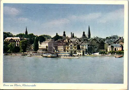 45558 - Deutschland - Bonn am Rhein , Rheinansicht , Dampfer , Schiff - gelaufen 1943