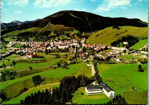 45581 - Steiermark - Mariazell , Bundesschullandheim , Basilika , Bürgeralpe , l. beschädigt - gelaufen