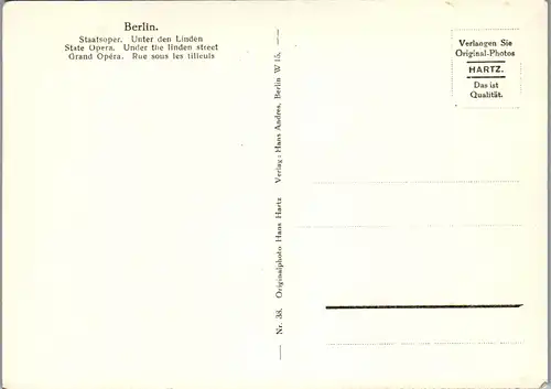 45602 - Deutschland - Berlin , Staatsoper , Unter den Linden - nicht gelaufen