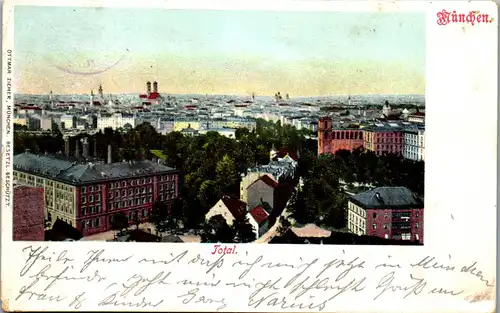 45634 - Deutschland - München , Total , Panorama - gelaufen 1900