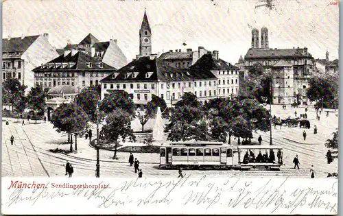 45636 - Deutschland - München , Sendlingerthorplatz , Sendlingertorplatz , Straßenbahn - gelaufen 1904