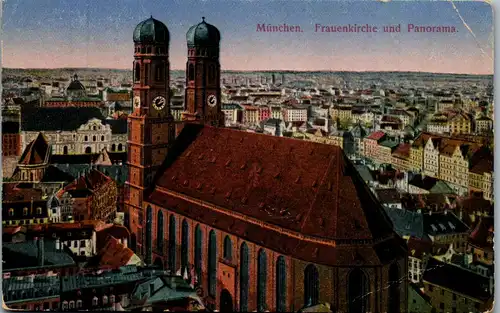 45638 - Deutschland - München , Frauenkirche und Panorama , Feldpost - gelaufen 1916