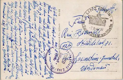 45647 - Deutschland - Linz am Rhein , Kaiserberg , Marktplatz , Burgplatz , Erpeler Ley , Lazarett Stempel - gel. 1944