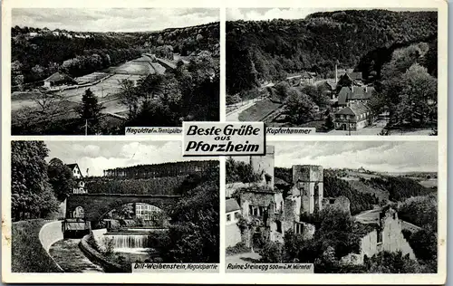 45656 - Deutschland - Pforzheim , Nagoldtal m. Tennisplätzen , Dill Weißenstein , Kupferhammer , R.Steinegg - 1939