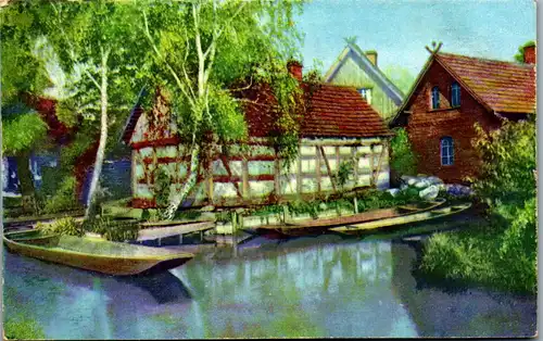 45662 - Motiv - See , Steg , Haus , Boot - gelaufen 1929