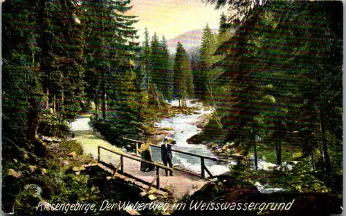 45678 - Tschechien - Riesengebirge , Der Weberweg im Weisswassergrund - nicht gelaufen 1910