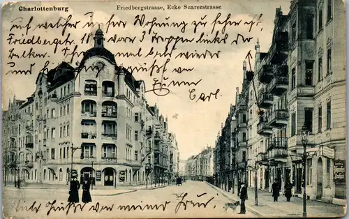 45680 - Deutschland - Berlin , Charlottenburg , Friedbergstrasse , Ecke Suarezstrasse - gelaufen 1910