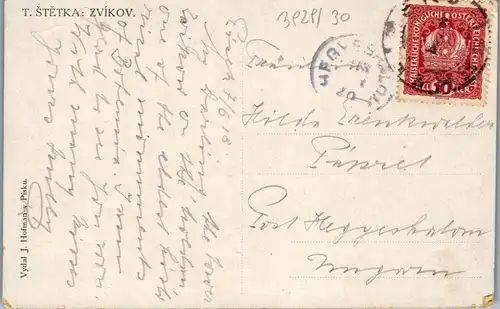 45724 - Tschechien - Zvikov , Burg , signiert T. Stetka - gelaufen 1918