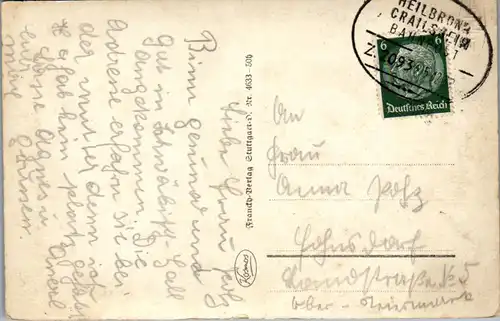 45734 - Deutschland - Schwäbisch Hall , mit Comburg , Panorama , Bahnpost Stempel - gelaufen 1939