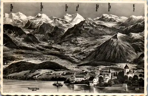 45742 - Schweiz - Thunersee , Thuner See , Panorama - gelaufen