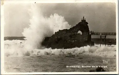 45770 - Frankreich - Biarritz , Rocher de la Vierge - gelaufen 1941