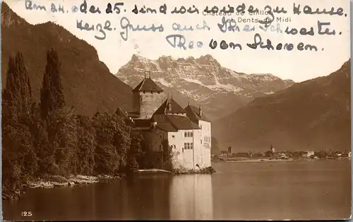 45771 - Schweiz - Chateau de Chillon , et Dents du Midi - gelaufen 1914
